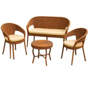 Juego de Mimbre Sencillo 4 Puestos