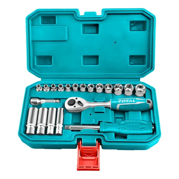 SET 20 PCS Dados con RACHET Industrial 1/4 TOTAL