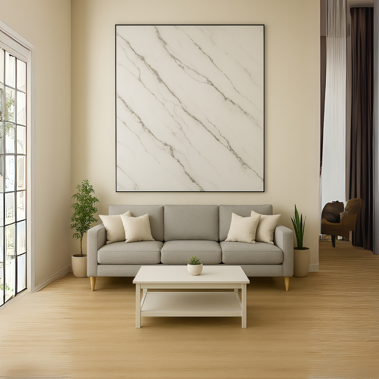 Lamina Decorativa PVC Bambu Veta Plateada