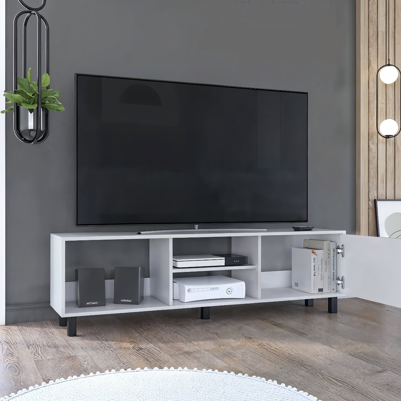 RACK PARA TV TÚNEZ PLUS (1C) BLANCO MQZ