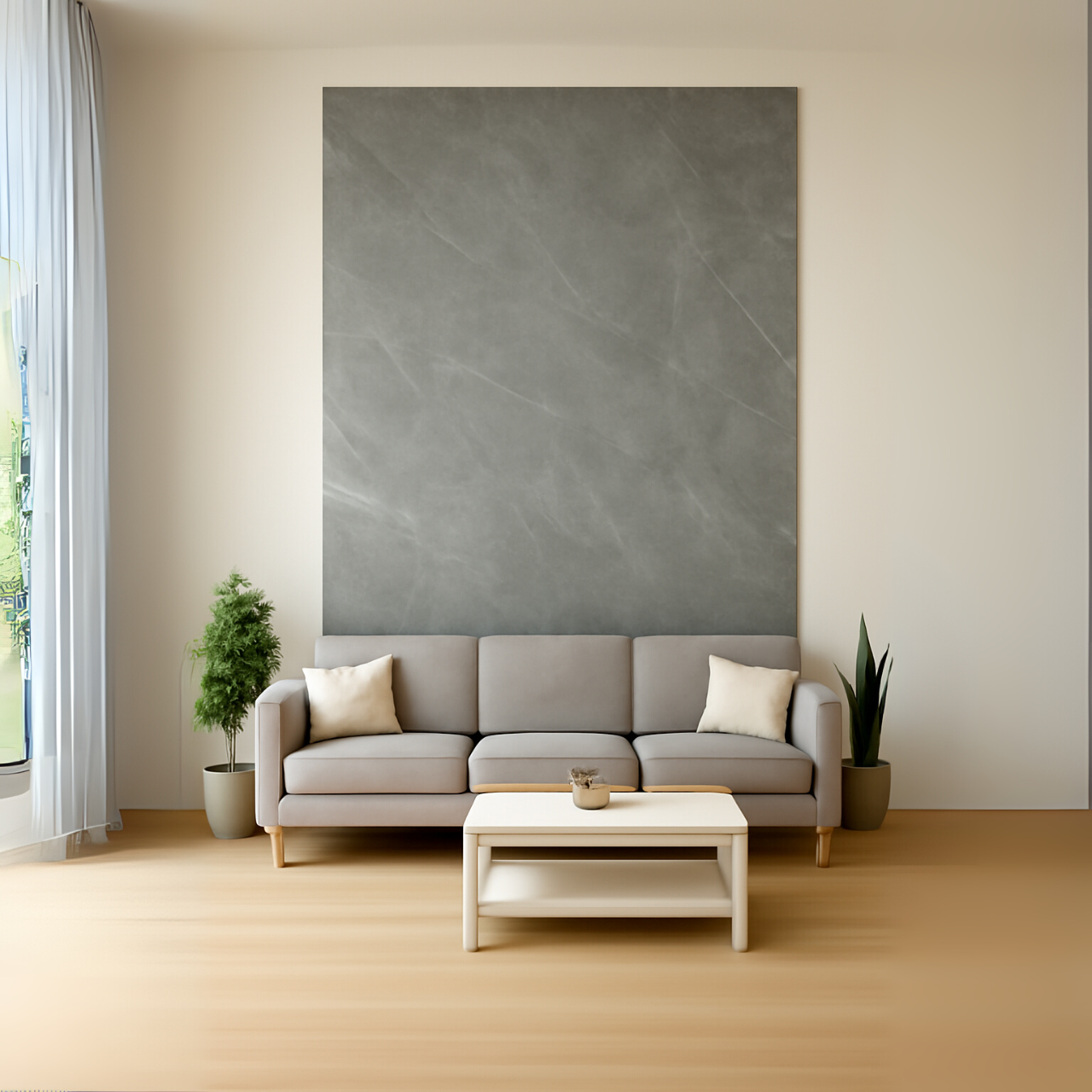 LAMINA DECORATIVA PVC GRIS VETAS BLANCAS