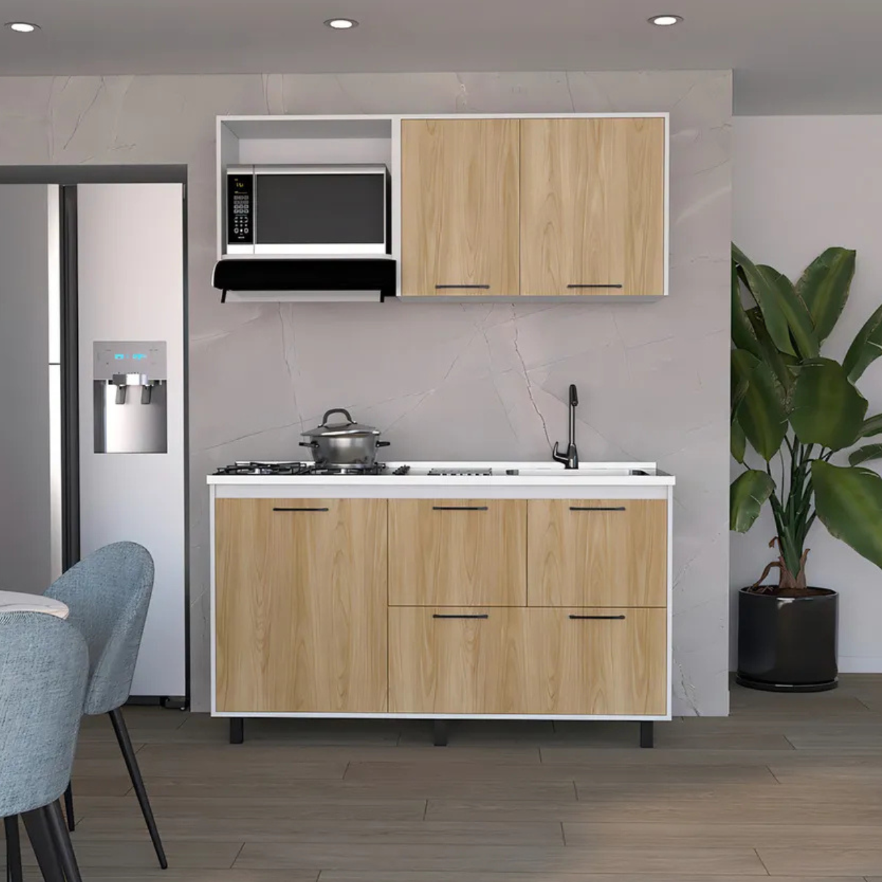 COCINA 150 PACIFIC DER (4C) BLANCO MQZ+F