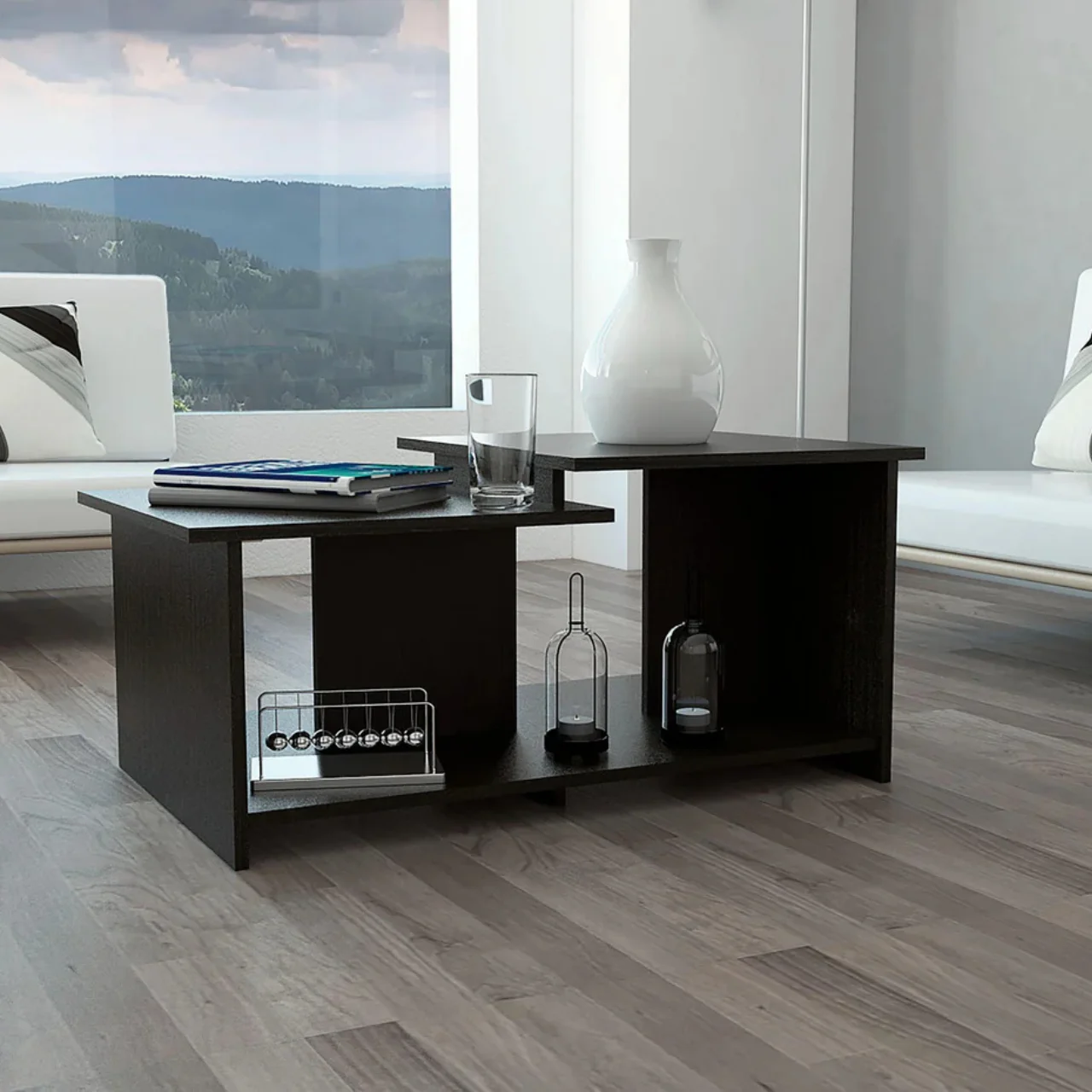 MESA DE CENTRO MODERNA WEMA WENGUE MX