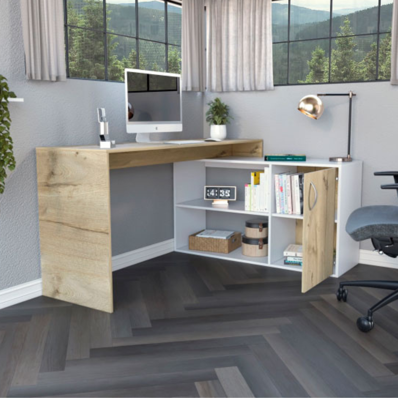 ESCRITORIO AXIS (1C) DUNA + BLANCO MQZ 7