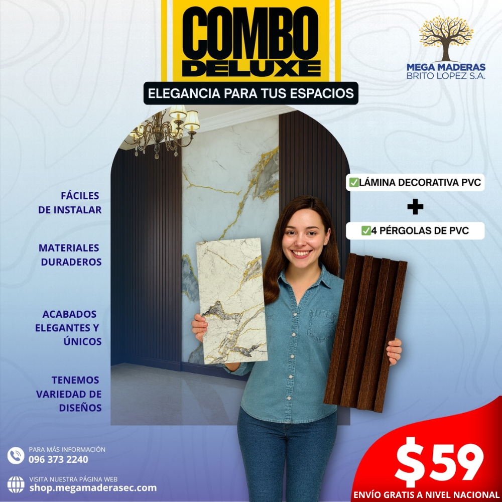 Combo DELUXE: lámina PVC + 4 WallPanels